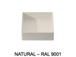 Vasque lavabo design carré, à poser, Couleur blanc mat, Finition lisse, Solid-Surface, Taille : 36 x 36 x 10,5 cm - Stock disponible ! LIVRAISON OFFERTE